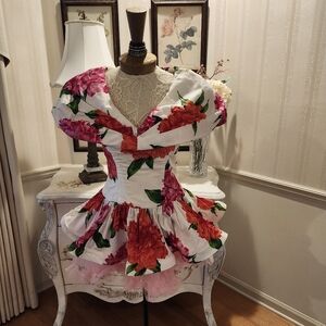 Custom Design On A Vintage Base Coquette Girl Dress Small